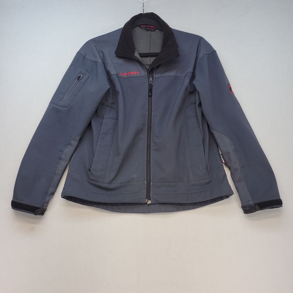 Mammut Softshell Jacket Mens Medium Gray SOFtech Full Zip Outdoor Hiking